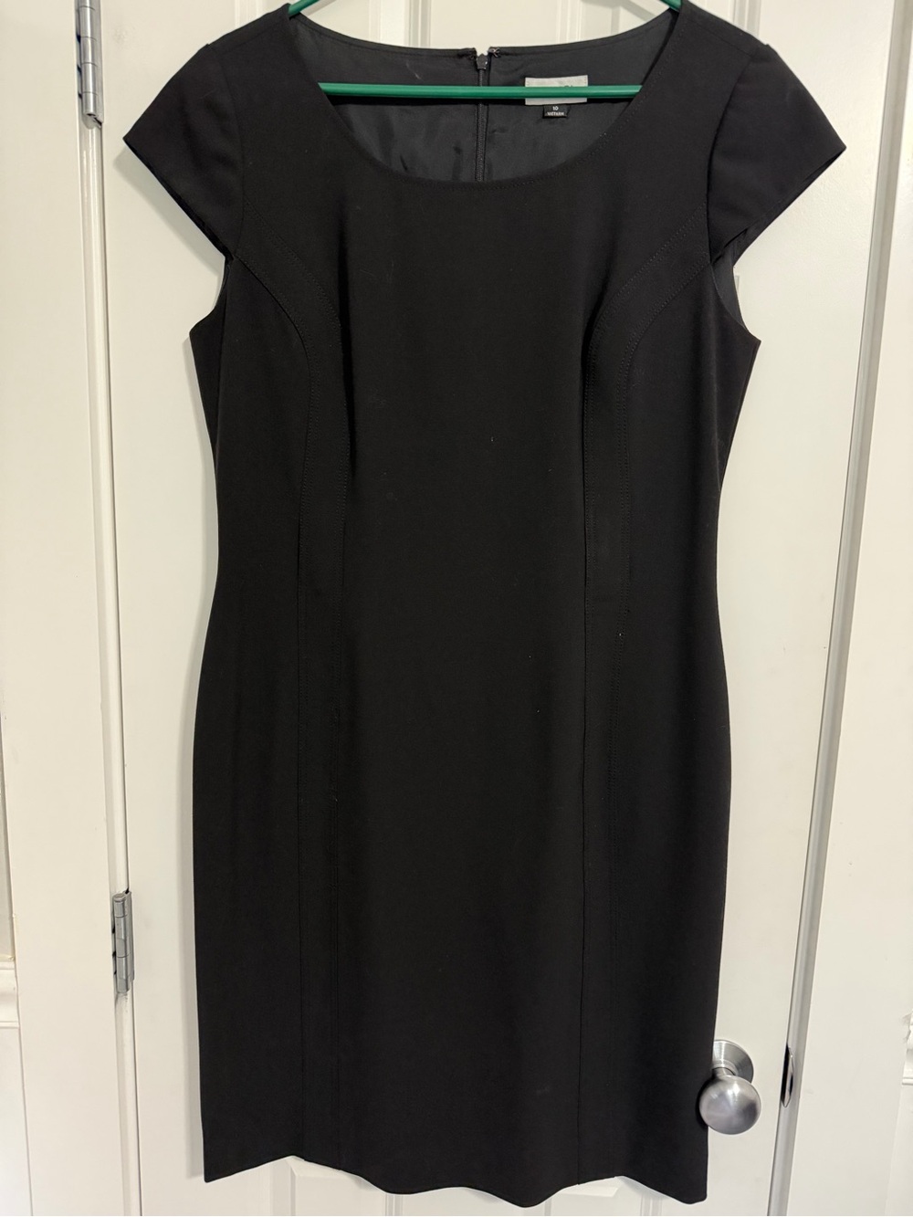 Classic Black Cap-Sleeve Sheath Dress